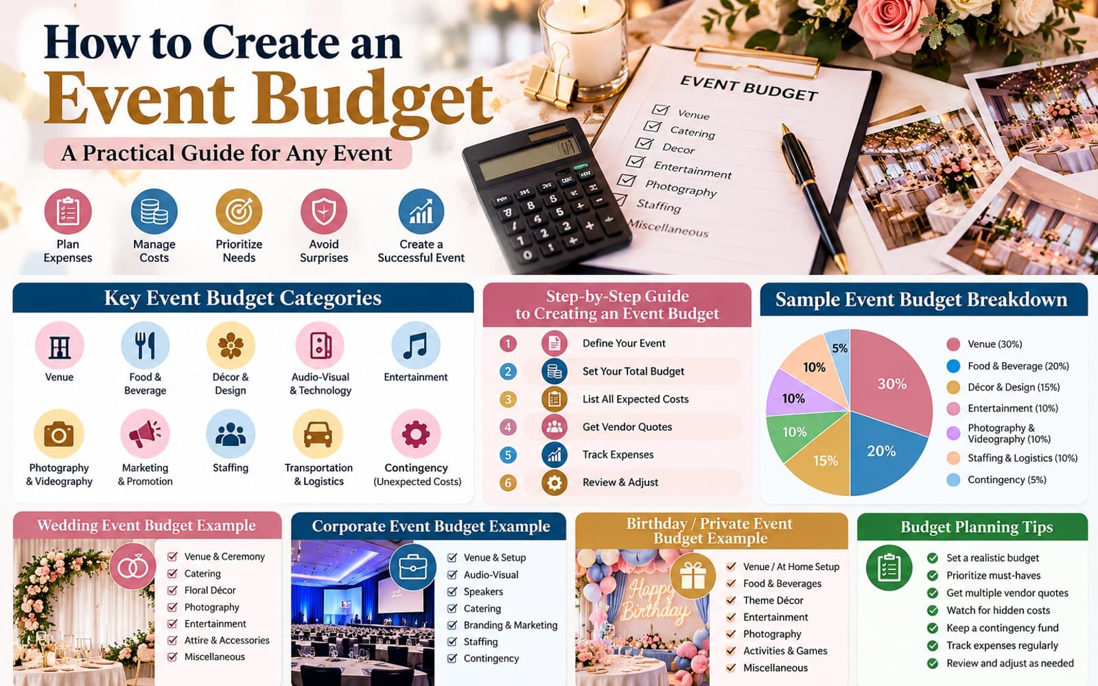Event budget cost control and financial management