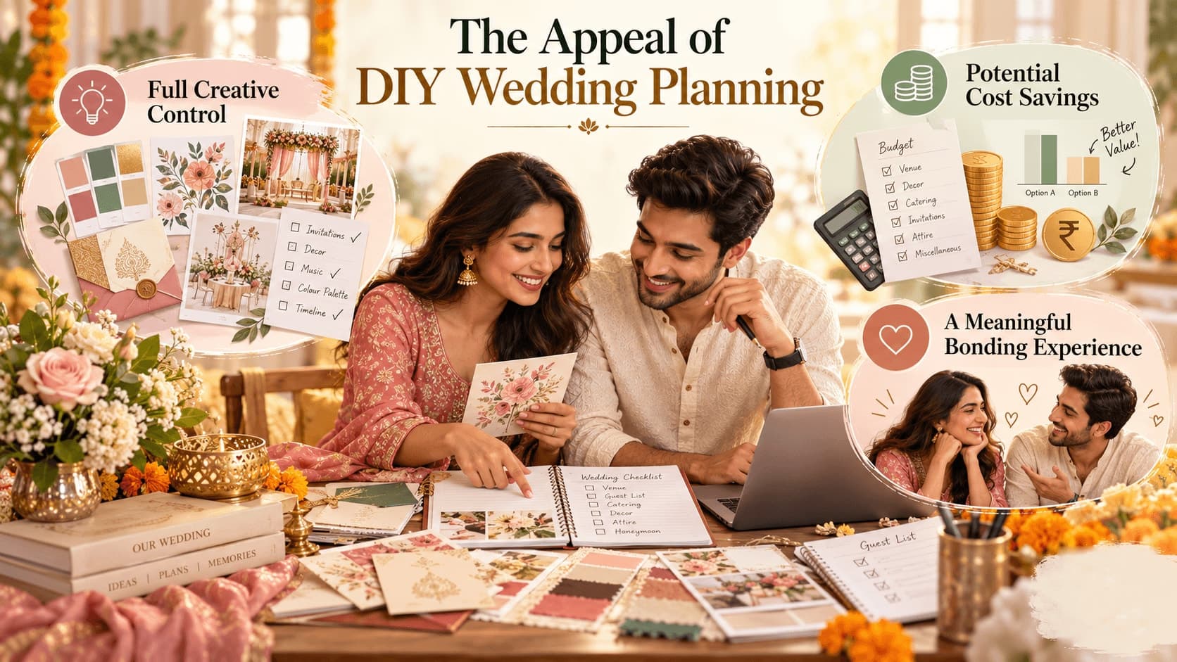 The Appeal of DIY Wedding Planning: Full Creative Control, Potential Cost Savings, and Meaningful Bonding