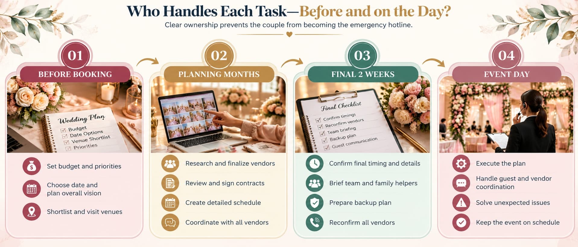 Who Handles Each Task—Before and on the Day?